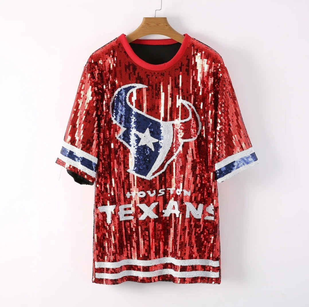 Texans Sequence shirt dress – Fancey Boutique