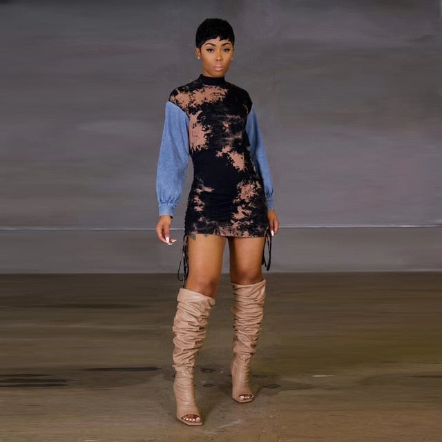 white christmas dresses Denim Tie Dye Shirt Dress – Modella Lifestyle main image 1