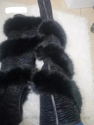 Mesh Thigh High Over The Knee Boots With Fur