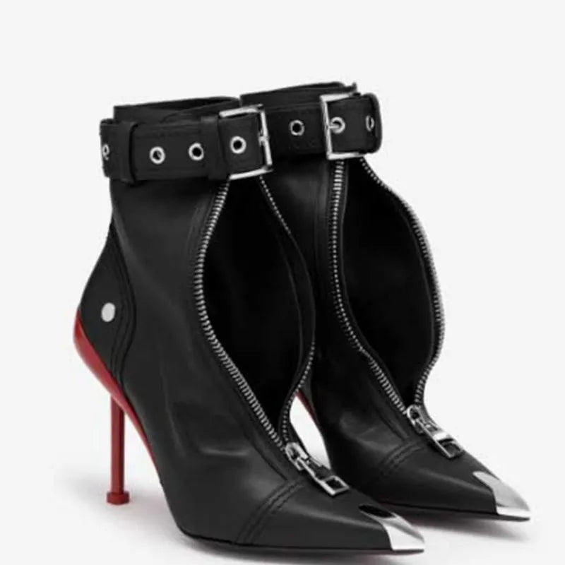 Zipper Buckle Boots