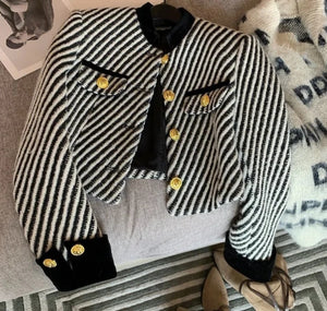 Stripe print  jacket