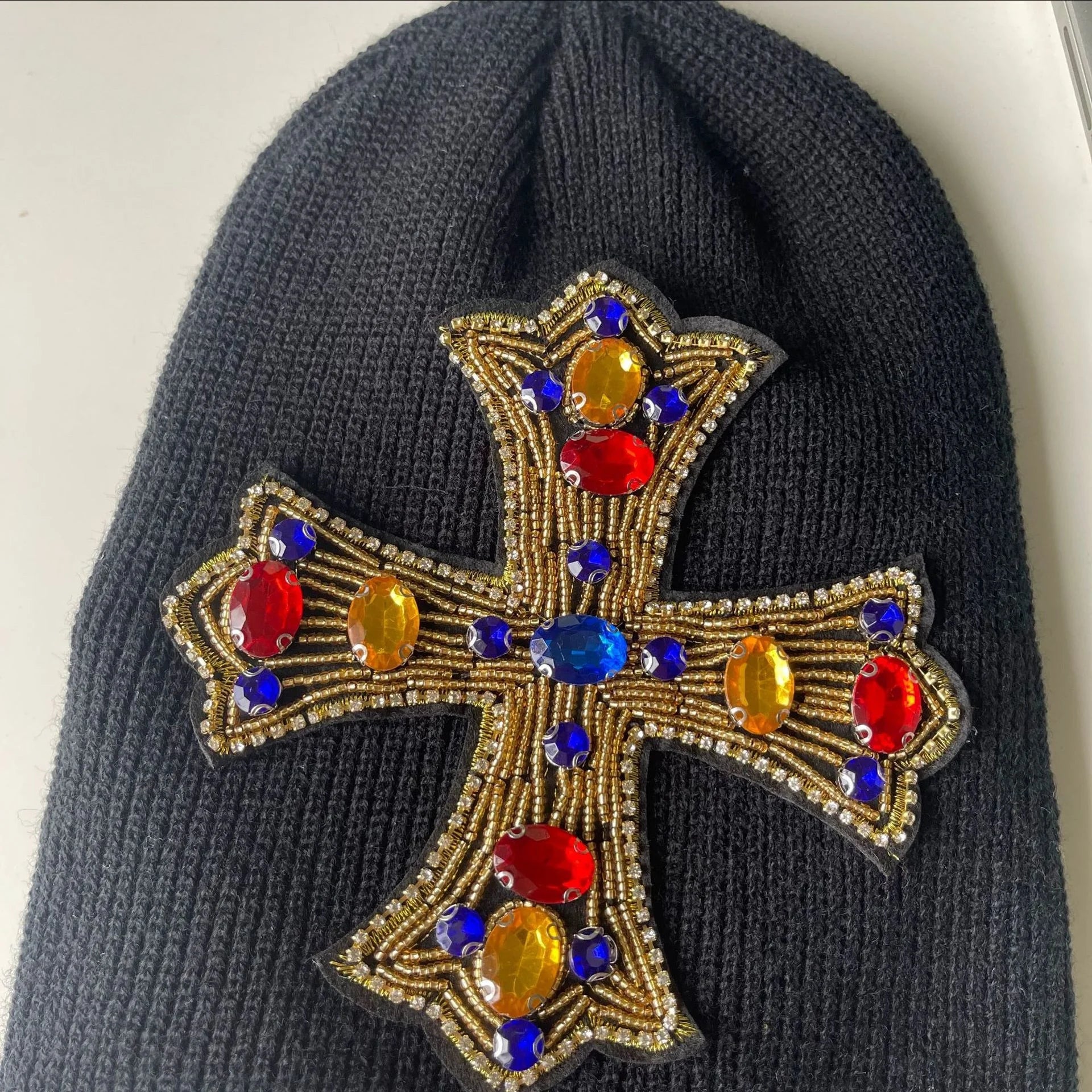 Diamond Cross Wool Hat