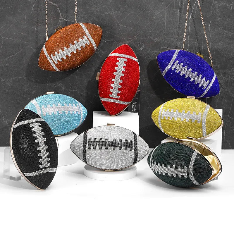 Diamond Football Clutch Purse