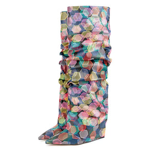 High fashion wedge boots