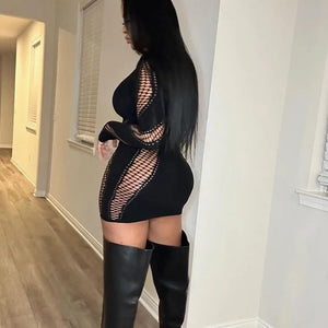 Mesh See-through Black  Barbie Dress