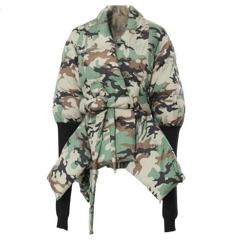 Army Puffy Tie Coat
