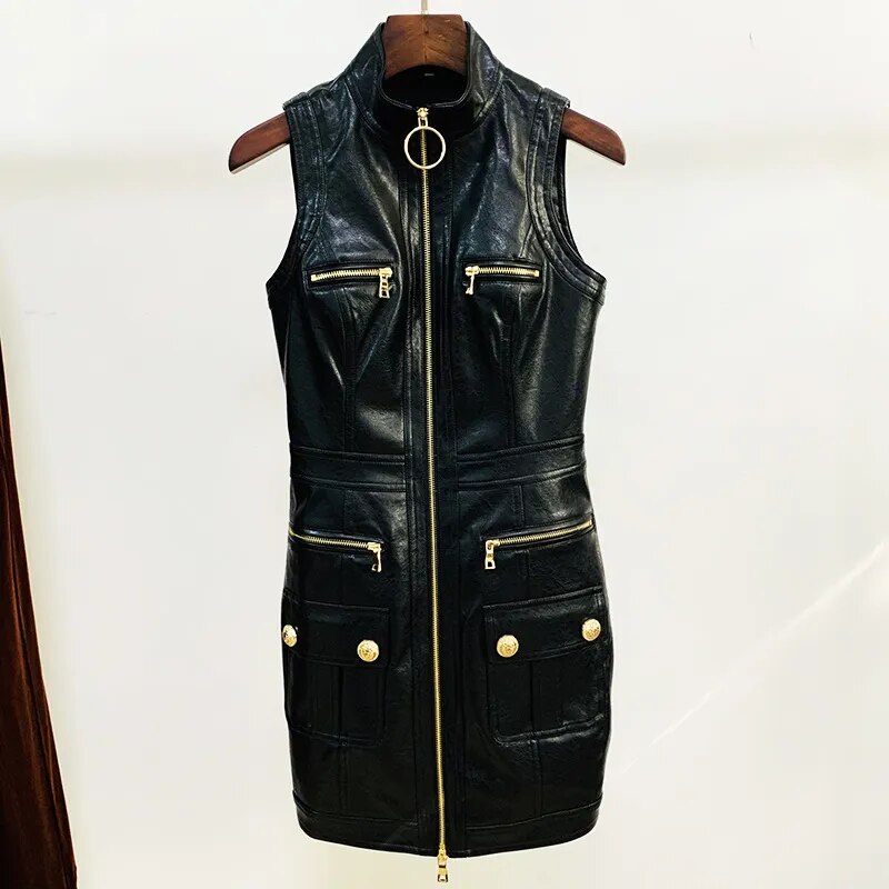 Leather Zip Dress