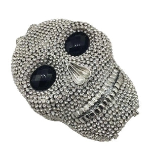 Skull Head  Silver Rhinestone Purses