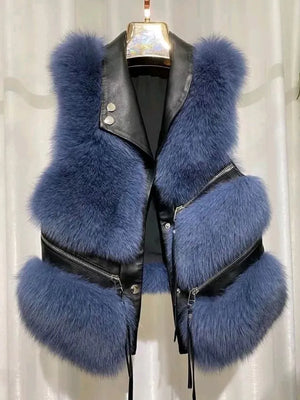Audrey Faux Leather Fur Vest