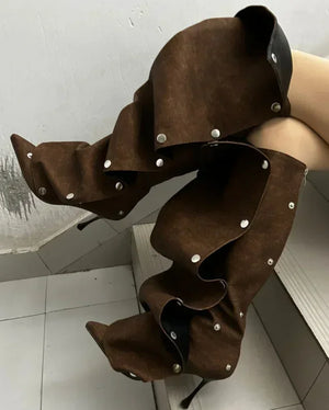 3D Denim Boots
