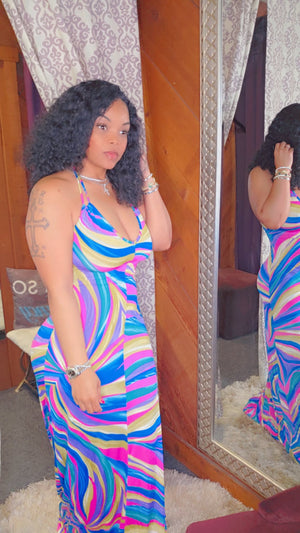 Double strap halter dress