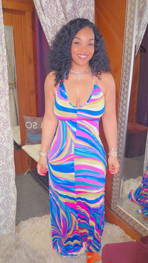 Double strap halter dress
