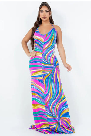 Double strap halter dress