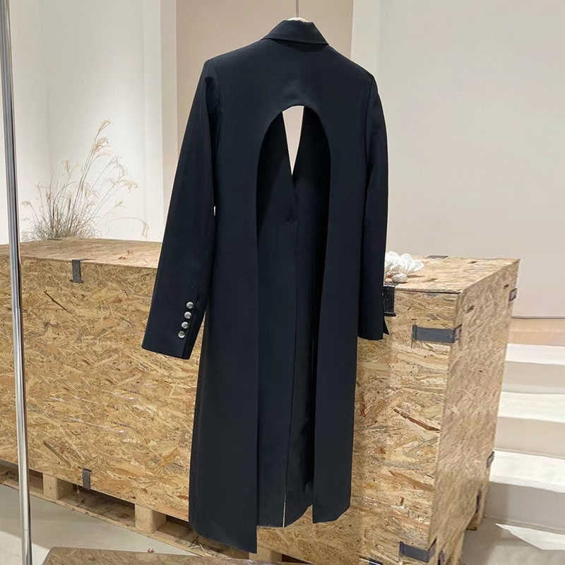 Open Back Button Down Blazer Long sleeve