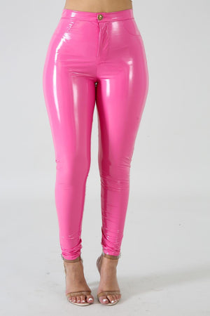 Latex Faux Pu Leather high waist