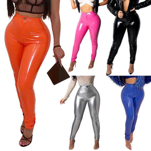 Latex Faux Pu Leather high waist