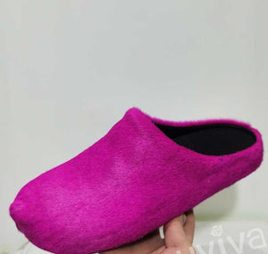 Slippers  Slides Thick Sole Flat Fur