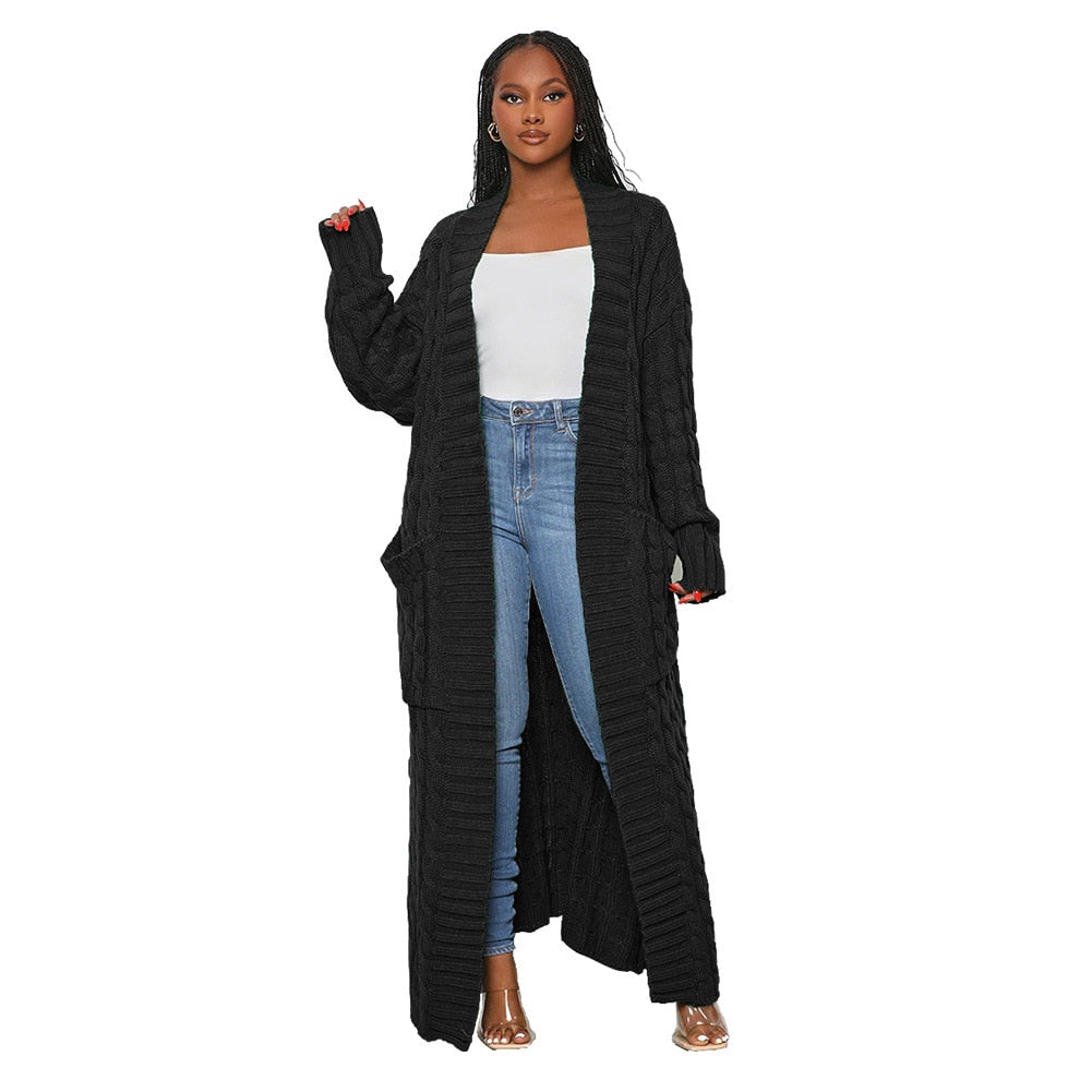 Knit Ribbed Cardigan long Sweater