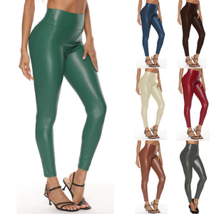 Leather  High Waist Pants