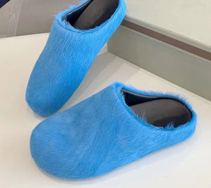 Slippers  Slides Thick Sole Flat Fur