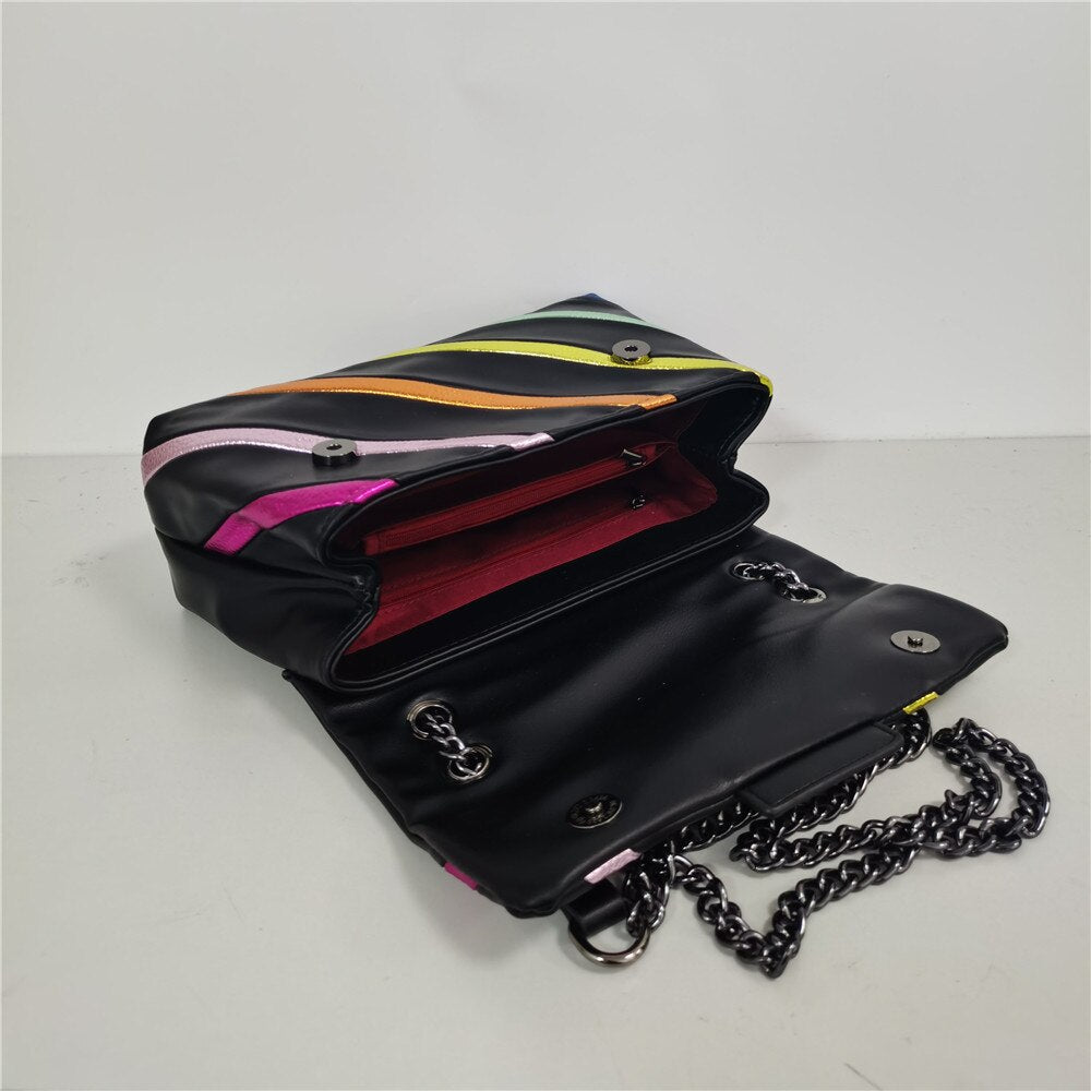Rainbow Metallic Chain purse