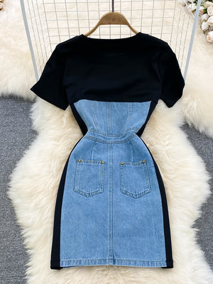 Mini dress black and jean