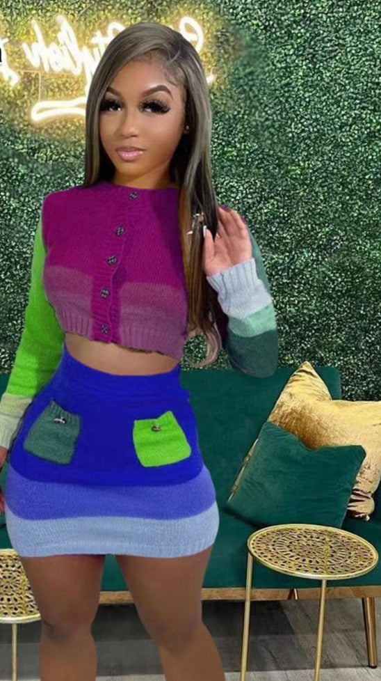 Rainbow skirt set