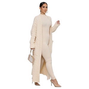 Knit Ribbed Cardigan long Sweater