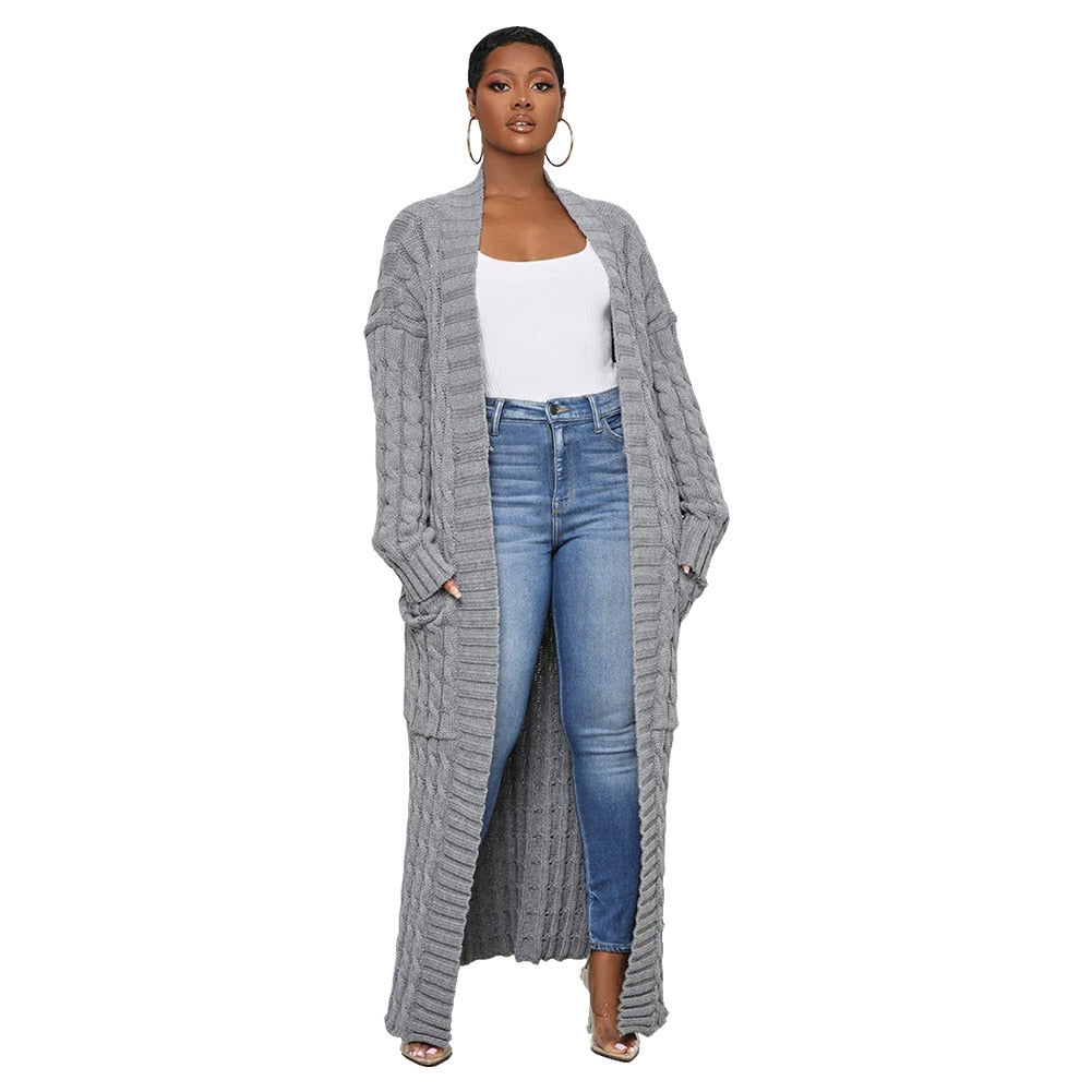Knit Ribbed Cardigan long Sweater