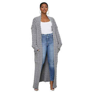 Knit Ribbed Cardigan long Sweater