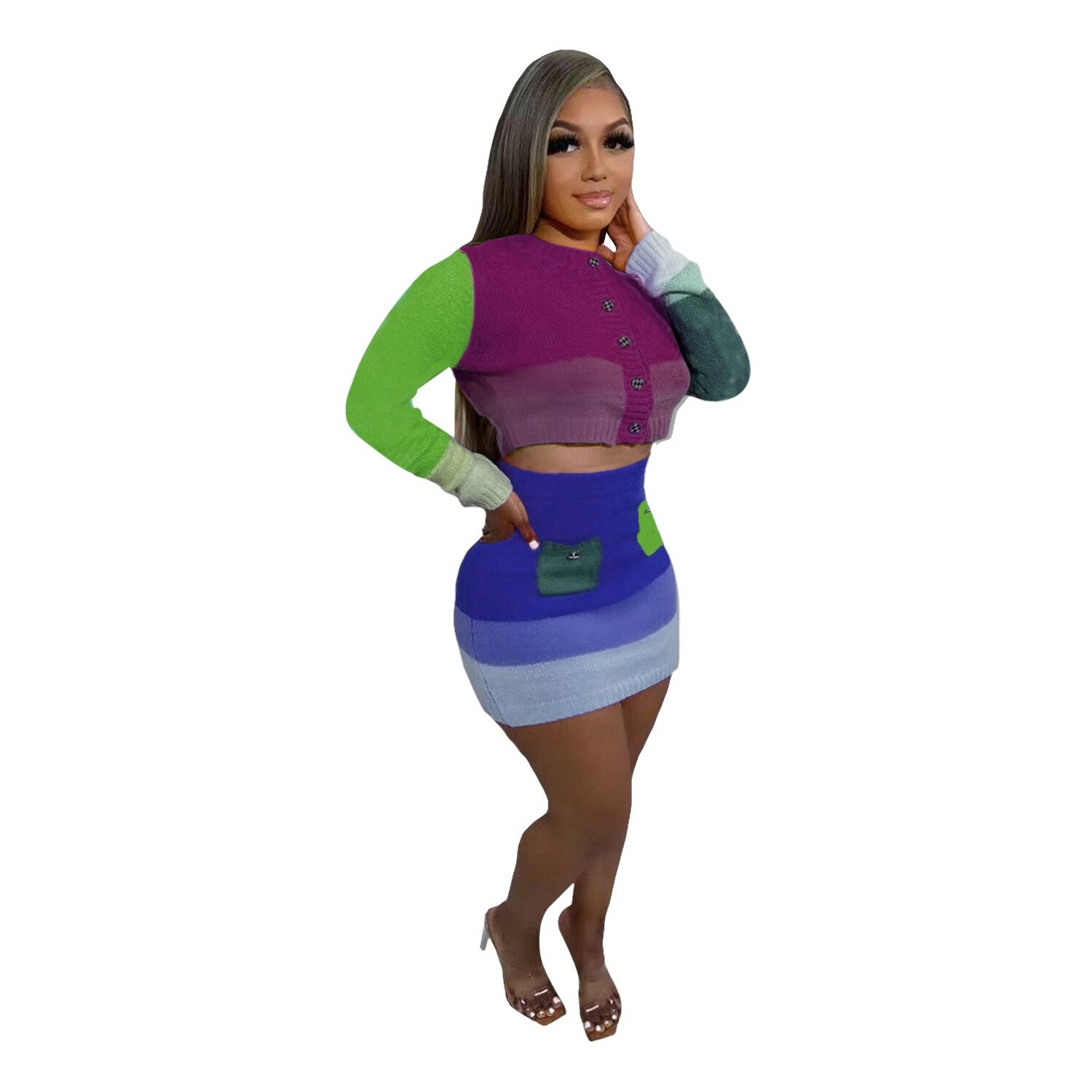 Rainbow skirt set
