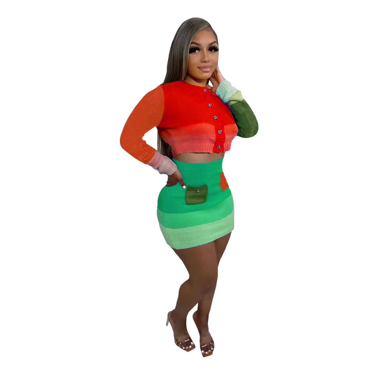 Rainbow skirt set