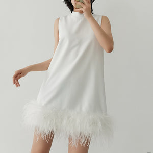 Feather sleeveless Dress