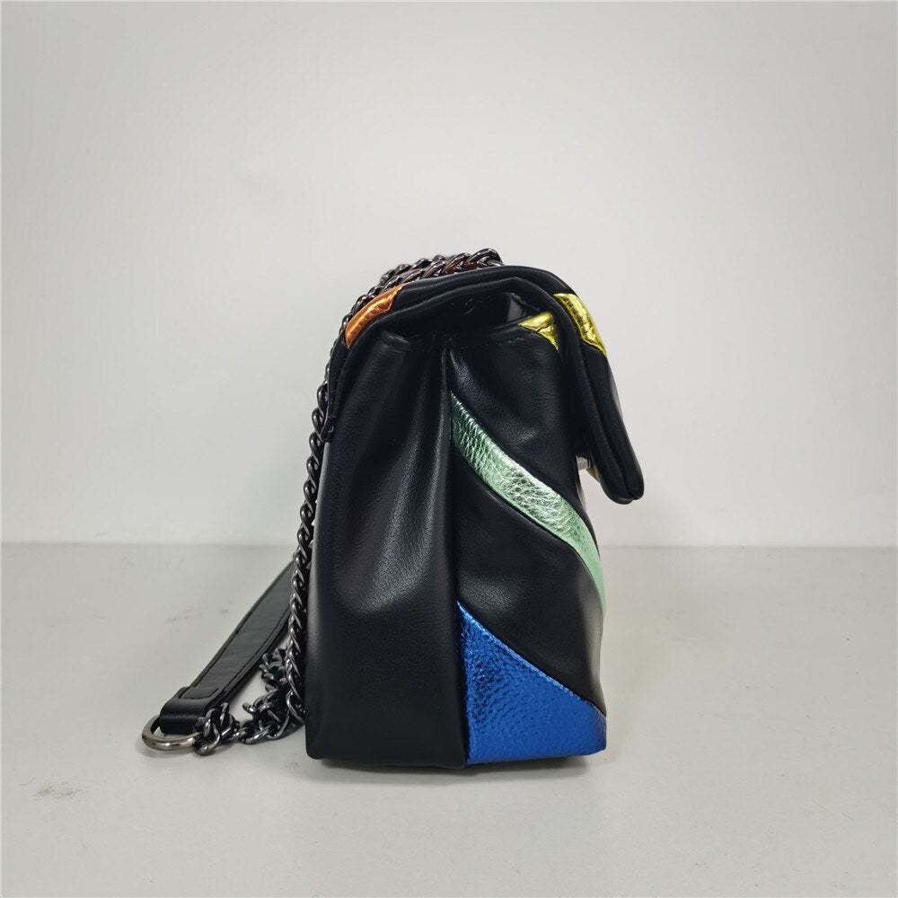 Rainbow Metallic Chain purse