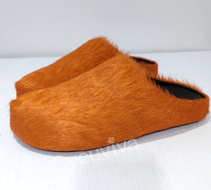 Slippers  Slides Thick Sole Flat Fur