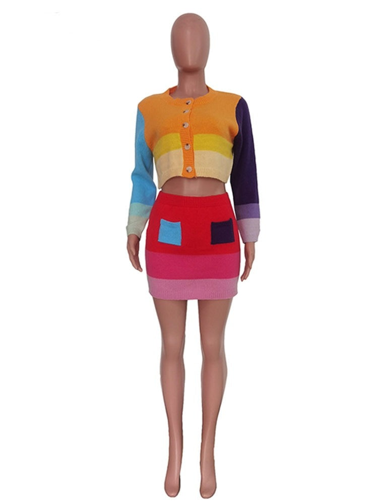 Rainbow skirt set
