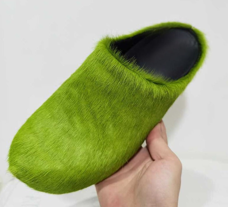 Slippers  Slides Thick Sole Flat Fur