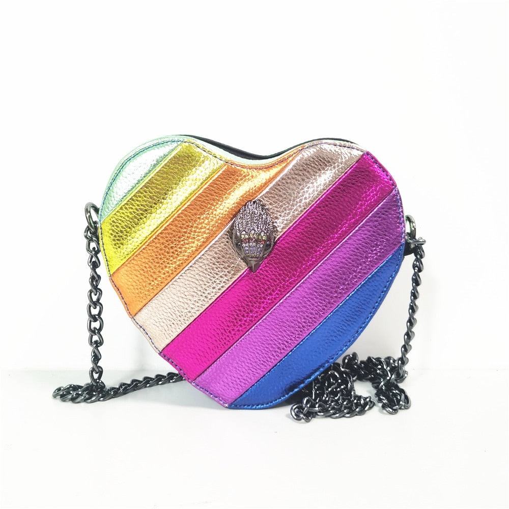 Rainbow heart purse