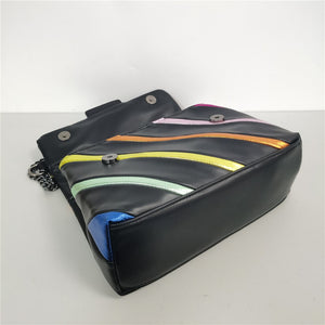Rainbow Metallic Chain purse