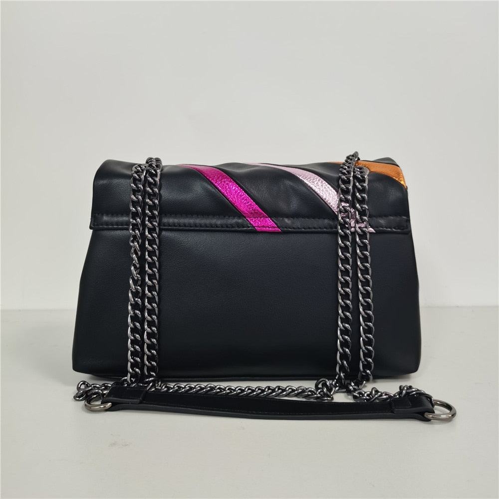 Rainbow Metallic Chain purse
