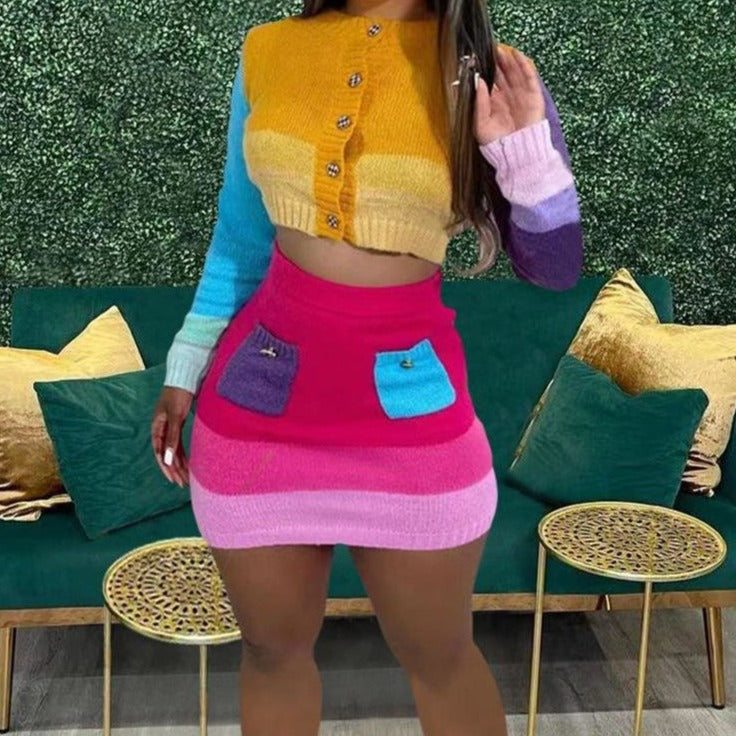 Rainbow skirt set