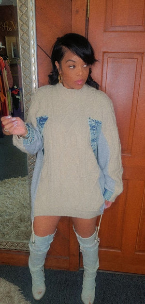 Knit jean sweater