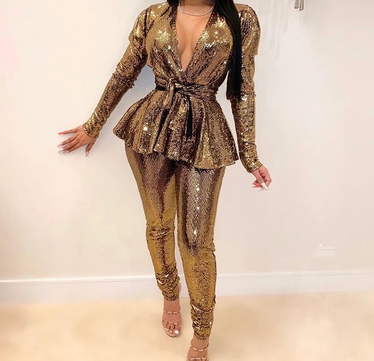 Toya two piece sequins set