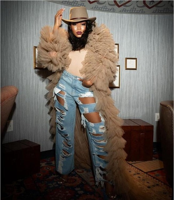 Kim's ruffle tulle cardigans