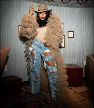 Kim's ruffle tulle cardigans