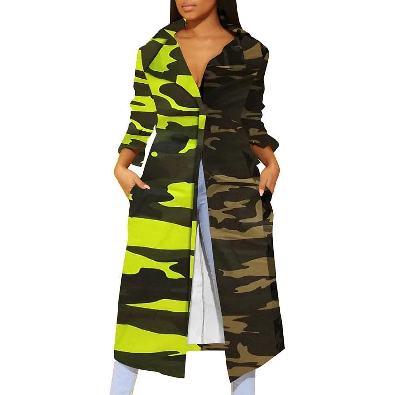 Two sided trench amy camouflage coat