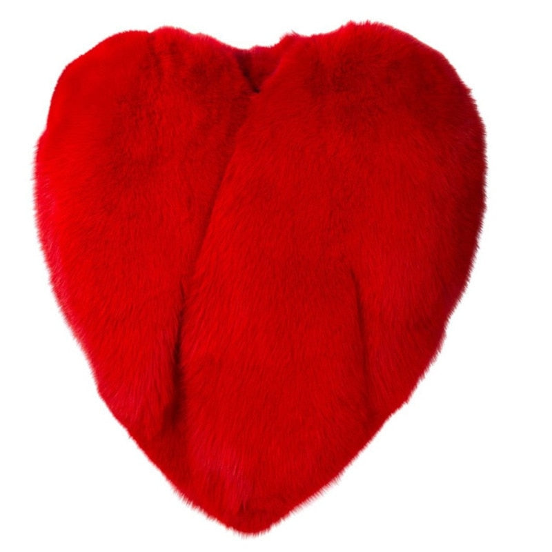 V heart fur coat