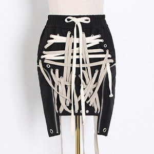 TOUCH DOWN High wasted rope skirt