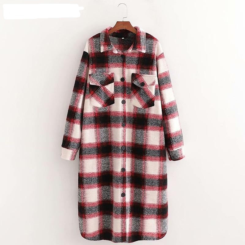 Loose over size wool coat